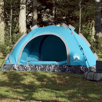 Tent 4-persoons snelontgrendeling blauw 1