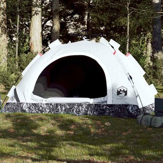 Tent 4-persoons snelontgrendeling verduisterende stof wit 1