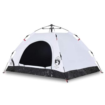 Tent 4-persoons snelontgrendeling verduisterende stof wit 2