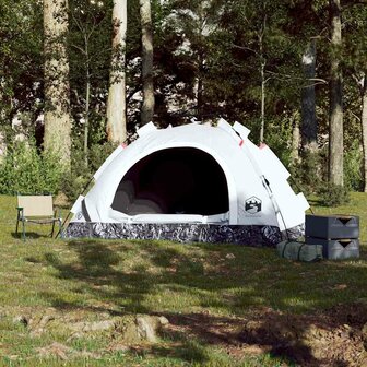 Tent 4-persoons snelontgrendeling verduisterende stof wit 3