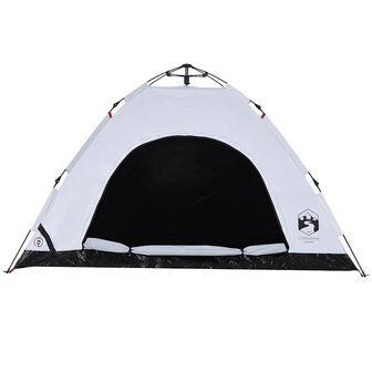 Tent 4-persoons snelontgrendeling verduisterende stof wit 6