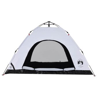 Tent 4-persoons snelontgrendeling verduisterende stof wit 8