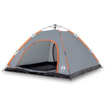 Tent 5-persoons snelontgrendeling grijs en oranje 2