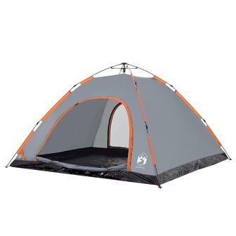 Tent 5-persoons snelontgrendeling grijs en oranje 5