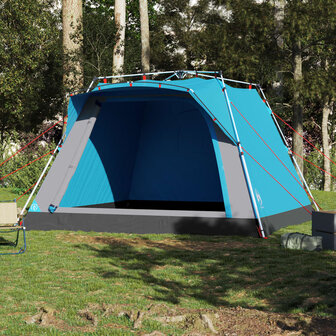 Kampeertent 4-persoons snelontgrendeling blauw 3