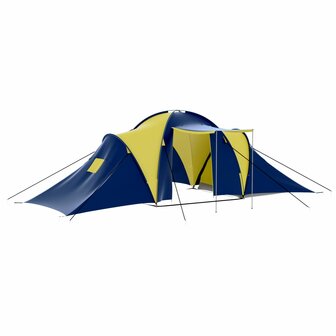 Tent 9-persoons polyester blauw en geel 1