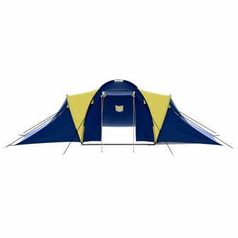 Tent 9-persoons polyester blauw en geel 2