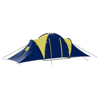 Tent 9-persoons polyester blauw en geel 3