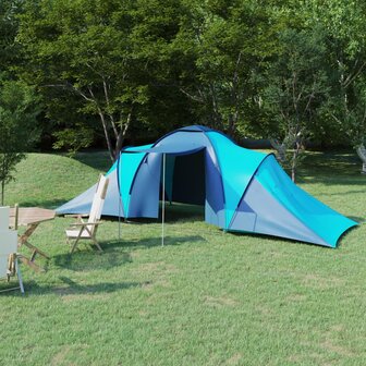 Tent 6-persoons blauw en lichtblauw 1