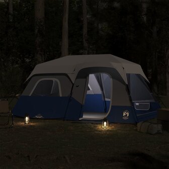 Tent 9-persoons waterdicht met LED lichtgroen 3