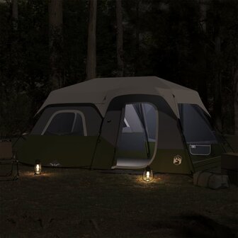Tent 9-persoons waterdicht met LED lichtblauw 3