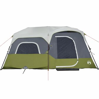 Tent 9-persoons waterdicht met LED lichtblauw 7