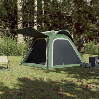 Tent 4-persoons waterdicht snelontgrendeling groen 3