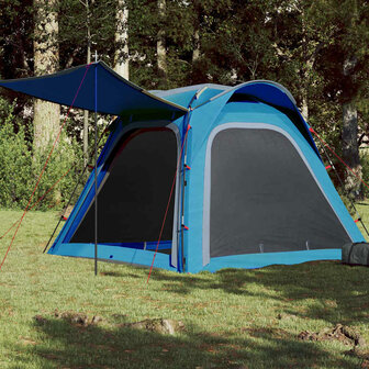 Tent 4-persoons waterdicht snelontgrendeling blauw 1