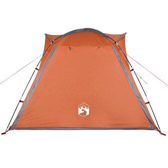 Tent 4-persoons waterdicht snelontgrendeling grijs en oranje 7
