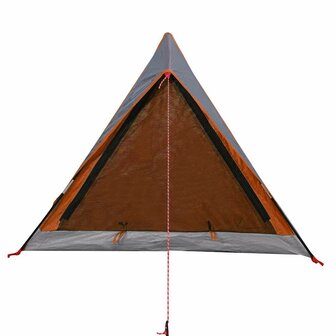 Tent 2-persoons waterdicht grijs en oranje 6