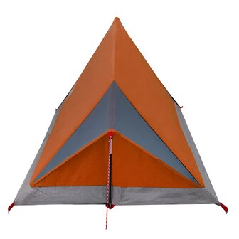Tent 2-persoons waterdicht grijs en oranje 8