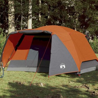 Tent met luifel 4-persoons waterdicht oranje 1