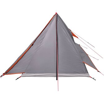 Tent 2-persoons waterdicht grijs en oranje 6
