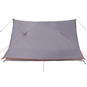 Tent 2-persoons waterdicht grijs en oranje 7