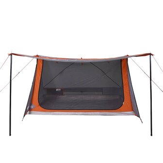 Tent 2-persoons waterdicht grijs en oranje 9