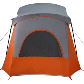 Tent 5-persoons waterdicht grijs en oranje 9