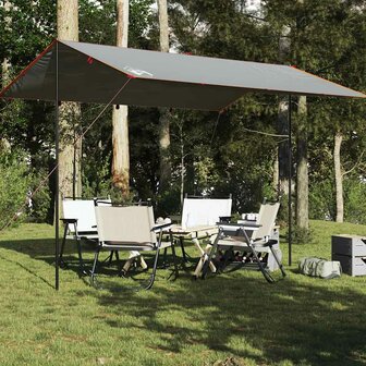 Kampeerluifel waterdicht 400x294 cm grijs en oranje 3