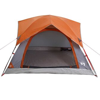 Tent 4-persoons waterdicht grijs en oranje 6