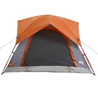 Tent 4-persoons waterdicht grijs en oranje 7