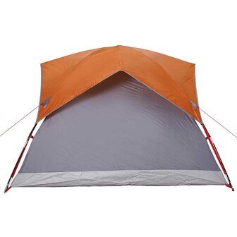 Tent 4-persoons waterdicht grijs en oranje 8