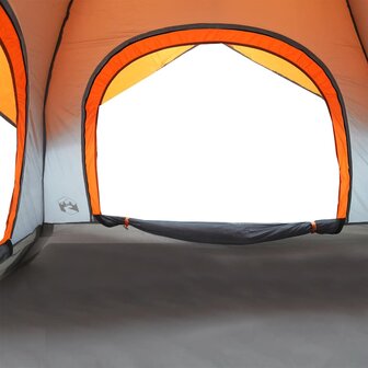 Tent 4-persoons waterdicht grijs en oranje 9