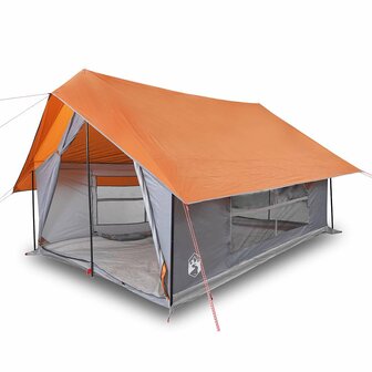 Tent 5-persoons waterdicht grijs en oranje 2
