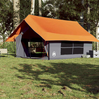 Tent 5-persoons waterdicht grijs en oranje 4