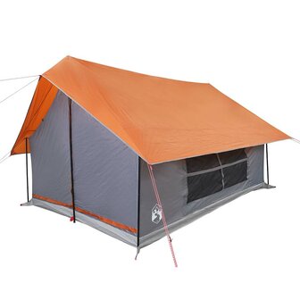 Tent 5-persoons waterdicht grijs en oranje 5
