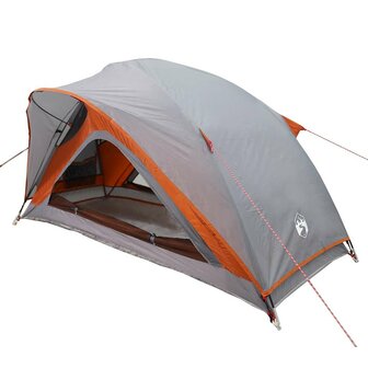 Tent 1-persoons waterdicht grijs en oranje 3