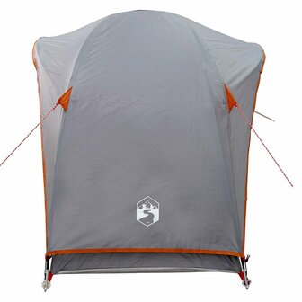 Tent 1-persoons waterdicht grijs en oranje 7