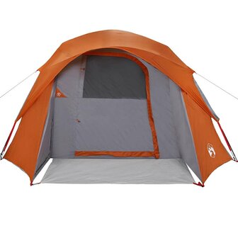 Tent 4-persoons waterdicht grijs en oranje 6
