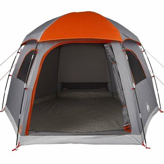 Familietent iglo 6-persoons waterdicht grijs en oranje 5