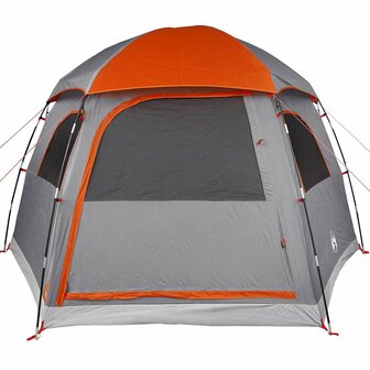 Familietent iglo 6-persoons waterdicht grijs en oranje 6