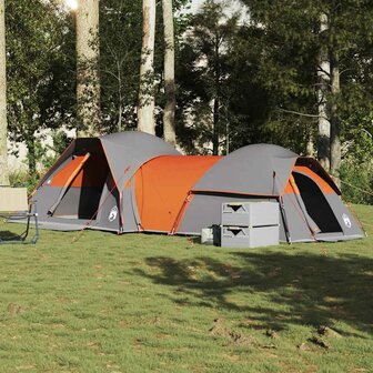 Tent 5-persoons waterdicht grijs en oranje 1