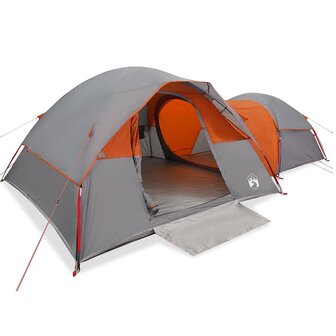 Tent 5-persoons waterdicht grijs en oranje 2