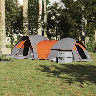 Tent 5-persoons waterdicht grijs en oranje 3