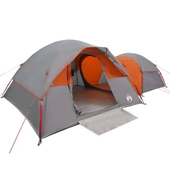 Tent 5-persoons waterdicht grijs en oranje 4