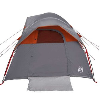 Tent 5-persoons waterdicht grijs en oranje 7