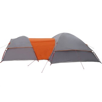 Tent 5-persoons waterdicht grijs en oranje 8