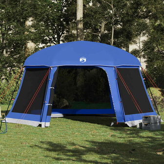 Zwembadtent afneembare buitentent gaaswanden azuurblauw 4
