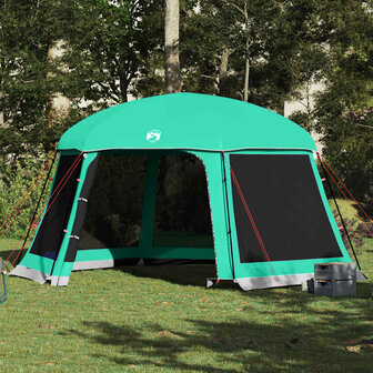 Zwembadtent uitneembare buiten- gaaswanden 512x458 cm zeegroen 1