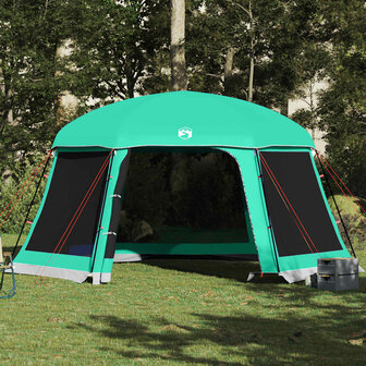 Zwembadtent uitneembare buiten- gaaswanden 512x458 cm zeegroen 4