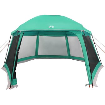 Zwembadtent uitneembare buiten- gaaswanden 512x458 cm zeegroen 6