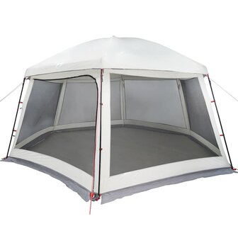 Zwembadtent met uitneembare buiten- gaaswanden 512x458 cm grijs 3